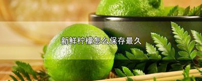 ​新鲜柠檬怎么保存最久