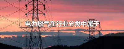 ​电力燃气在行业分类中属于
