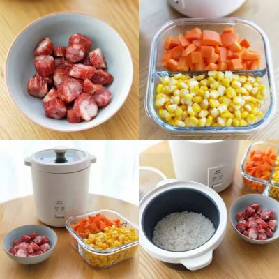 香肠焖饭的做法电饭煲（神秘美味广式腊肠彩蔬焖饭）