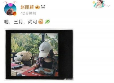 ​赵丽颖晒近照总结三月 短发造型侧颜精致状态满分