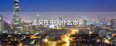 ​孟买在中国什么水平