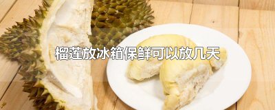 ​榴莲放冰箱保鲜可以放几天