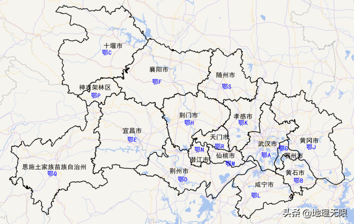 鄂是哪里的车牌（湖北省车牌号首字母分布地图）