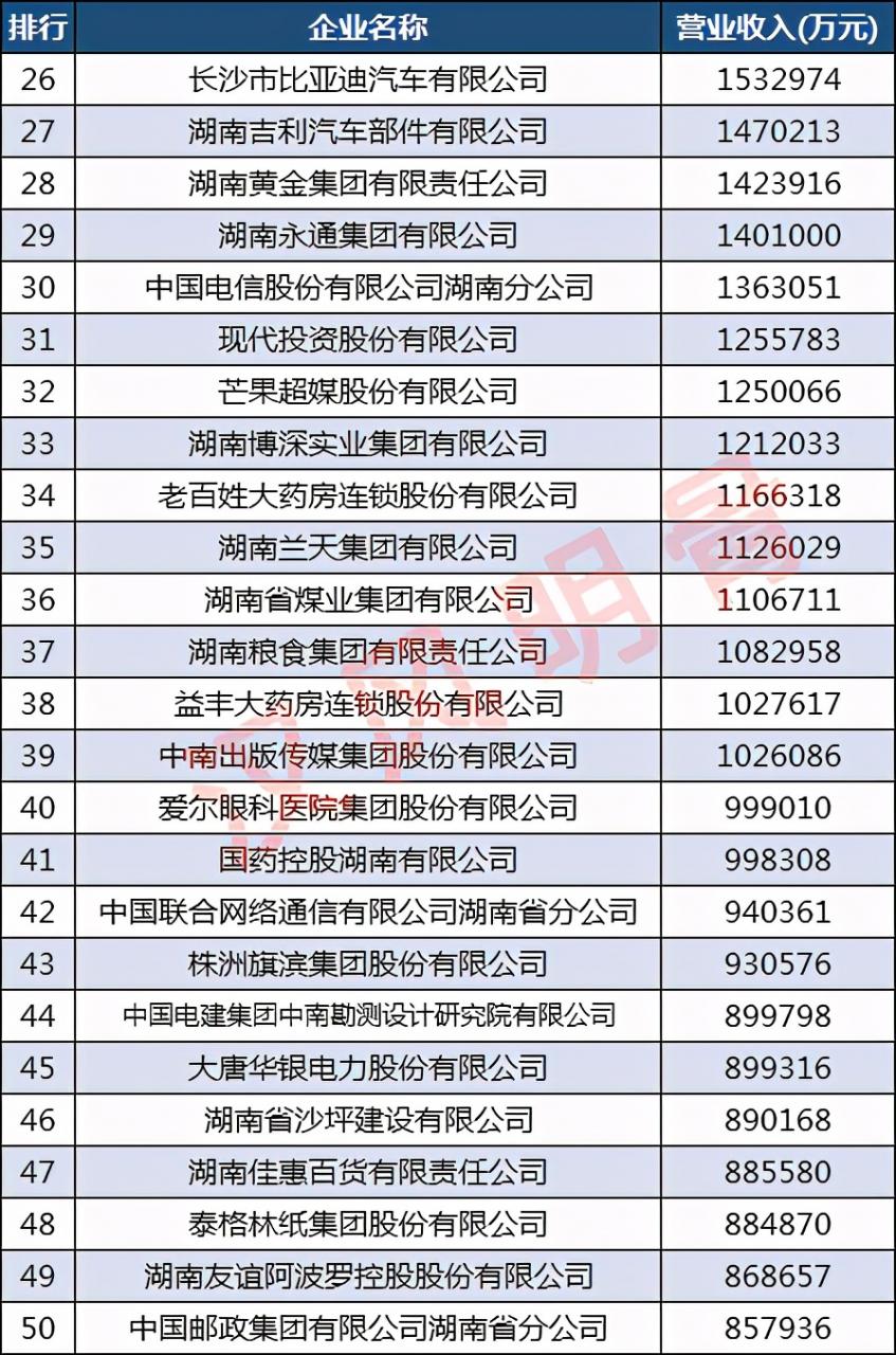湖南100强企业名单:39家营收超100亿,蓝思科技第八