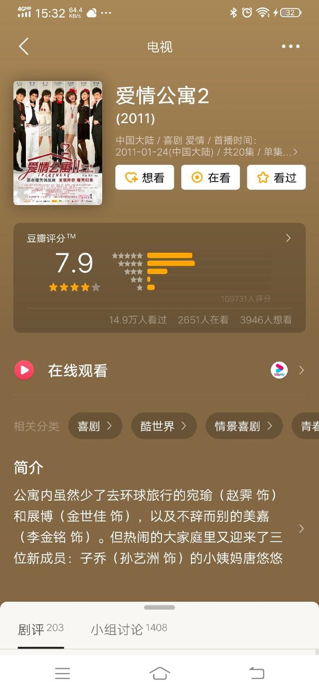 对爱情公寓大电影有什么评价（五部爱情公寓在豆瓣上的评分和打分人数）(8)