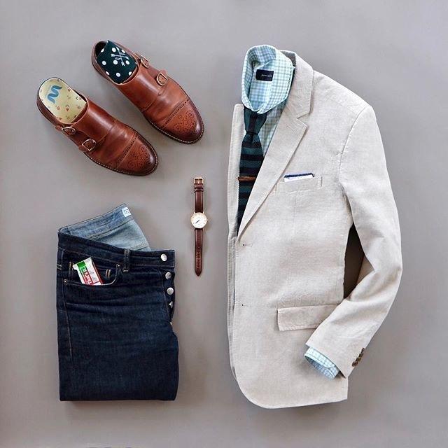 经典男士西装穿搭（职场男士休闲西装搭配look）(7)