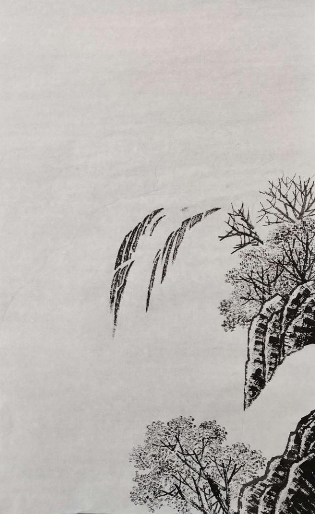 国画黄河壶口瀑布的画法（飞流直下三千尺）(10)