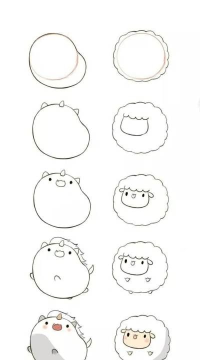 羊简笔画,羊的简笔画怎么画最简单图12