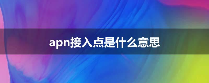 apn接入点是什么意思