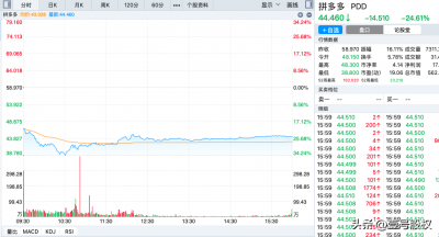 ​拼多多股价暴跌25%，市值一夜蒸发1300亿