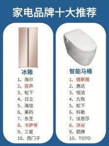 ​家用电器品牌排行榜前十名（家用电器品牌有哪些）