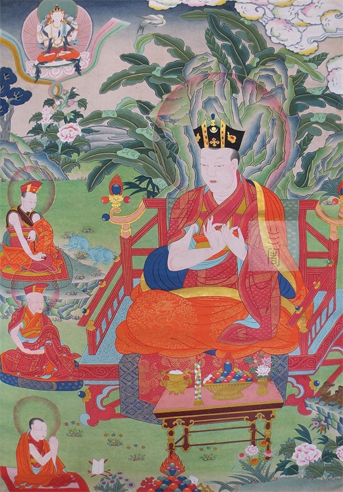 昌都唐卡的上师造像：噶玛巴活佛转生造像，皆拥有大海般智慧神通