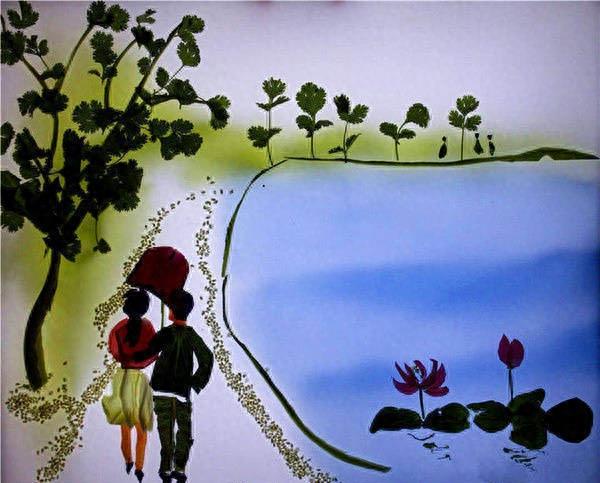 香菜拼出的西湖美景，脑洞太大了吧~ 「赞」「赞」 