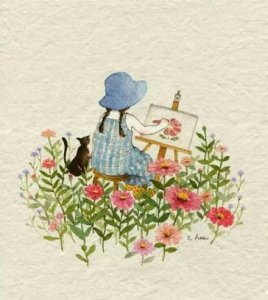 ​森系手绘插画清新人物图片唯美