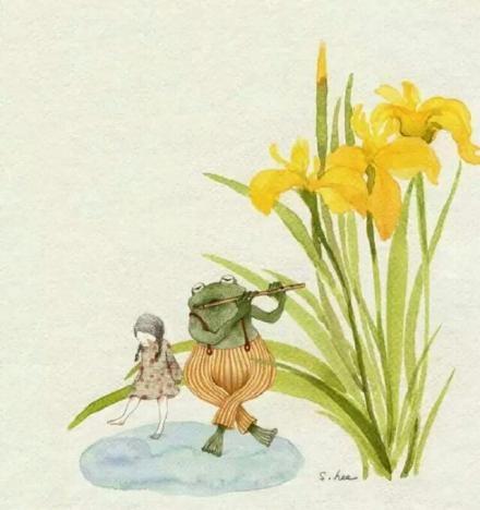 森系手绘插画清新人物图片唯美