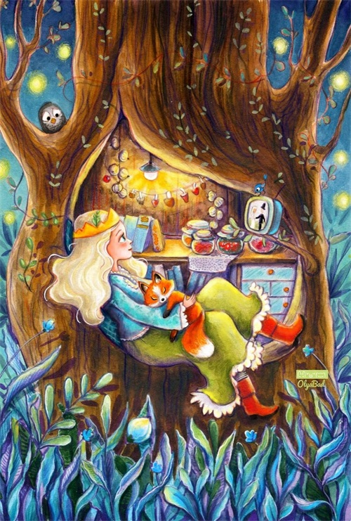 充满童趣的彩铅手绘儿童插画，丰富的色彩，温暖的画面，太治愈了