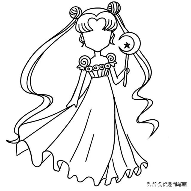 动漫美少女简单教程铅笔画（零基础小白动漫卡通简笔教程）(8)