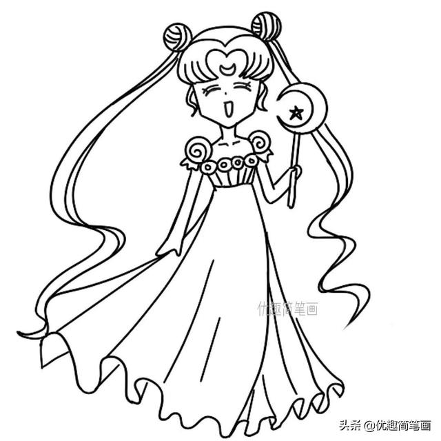 动漫美少女简单教程铅笔画（零基础小白动漫卡通简笔教程）(9)